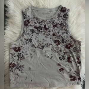 All Saints Floral Gray Sleeveless Top